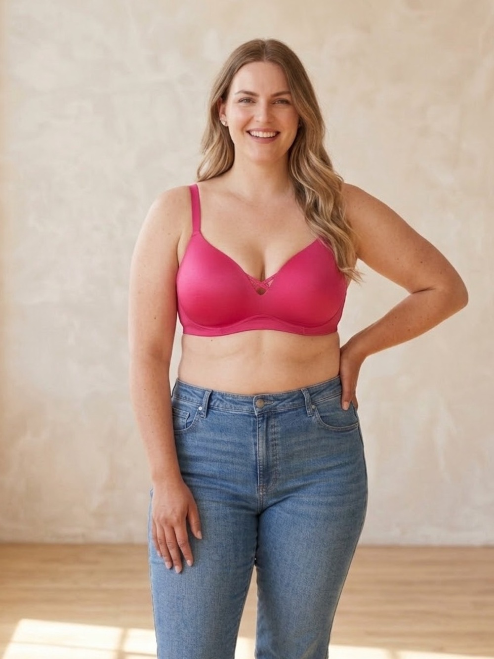 Torrid Curve Hot Pink Smooth T-Shirt Bra Sz 42DD